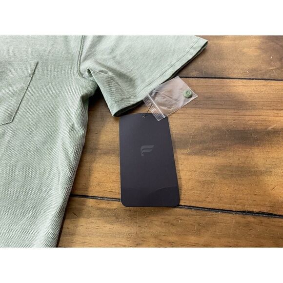 Fabletics Shirt Mens Size Large Green The Dash Short Sleeve Button Up Knit NEW - Picture 5 of 9